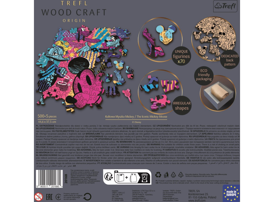 TREFL Wood Craft Origin puzzle Mickey Mouse 505 dílků