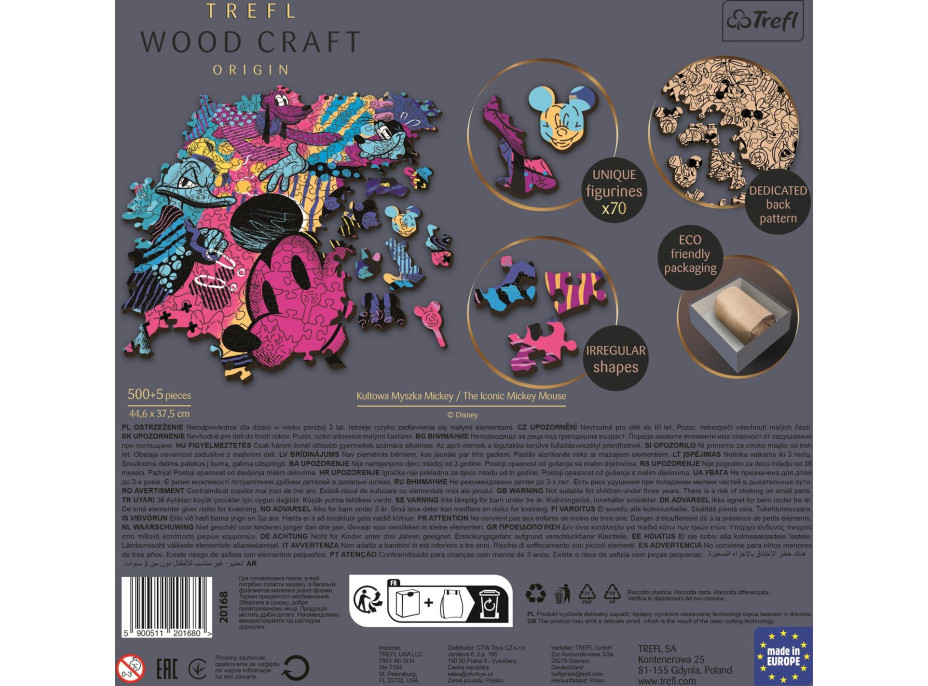 TREFL Wood Craft Origin puzzle Mickey Mouse 505 dílků