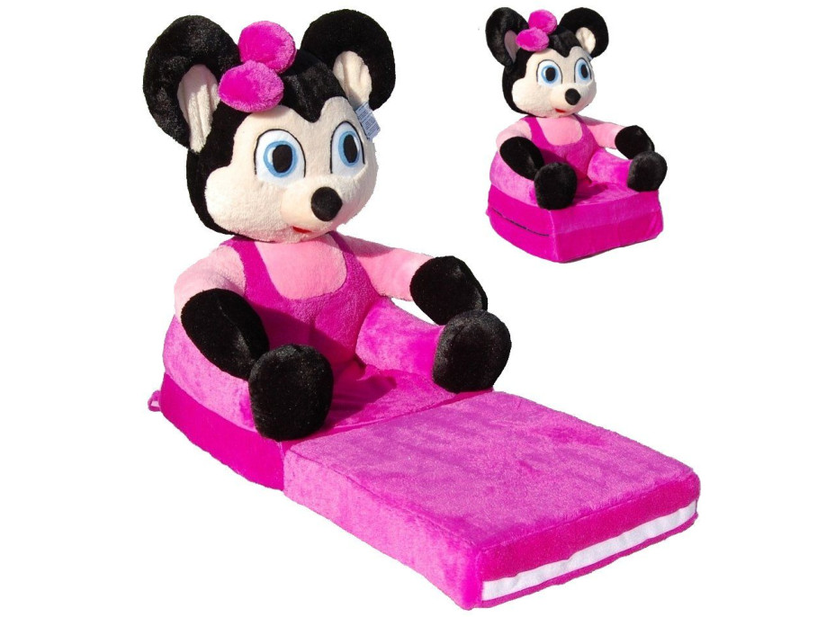 Dětské plyšové rozkládací křesílko MINNIE 2