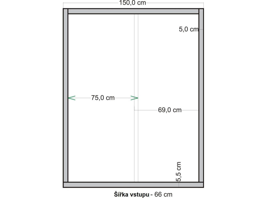 Sprchová zástěna SLIDE 150 cm