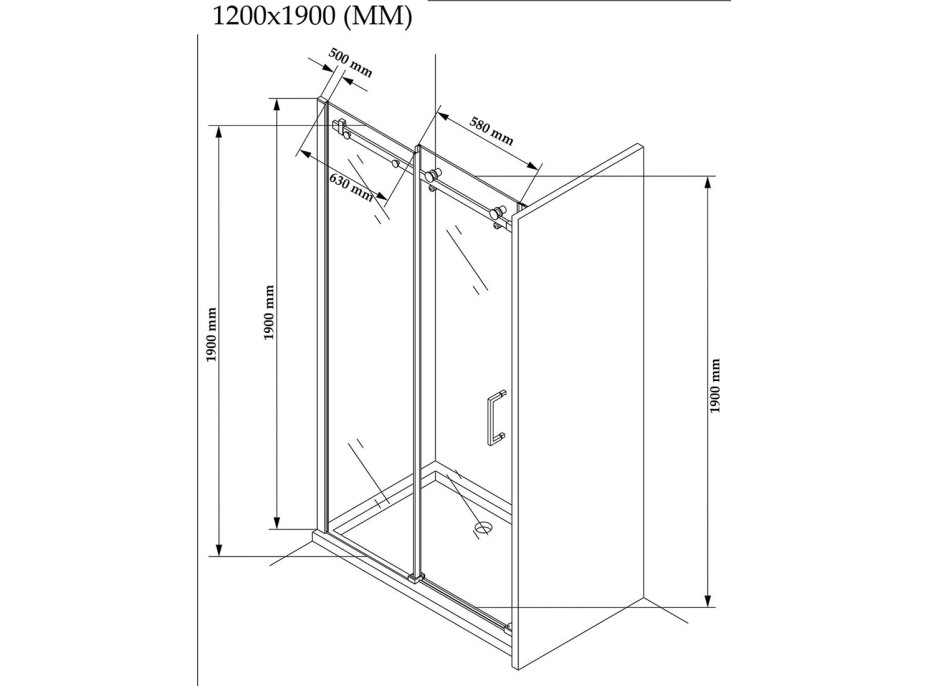 Sprchové dveře MAXMAX Rea NIXON 120 cm