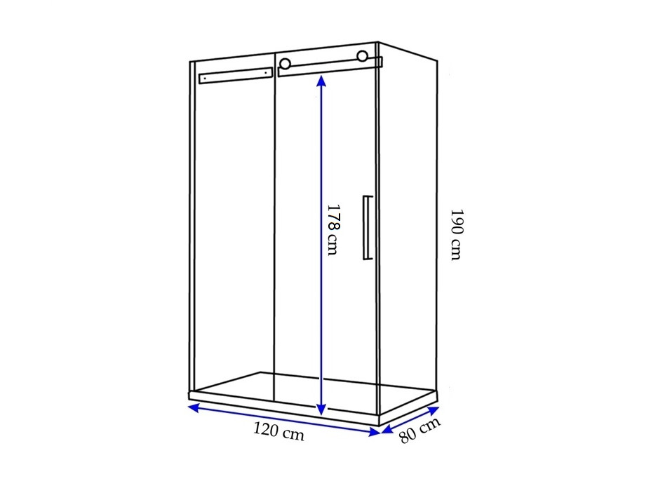 Sprchový kout WHISTLER 80x120 cm