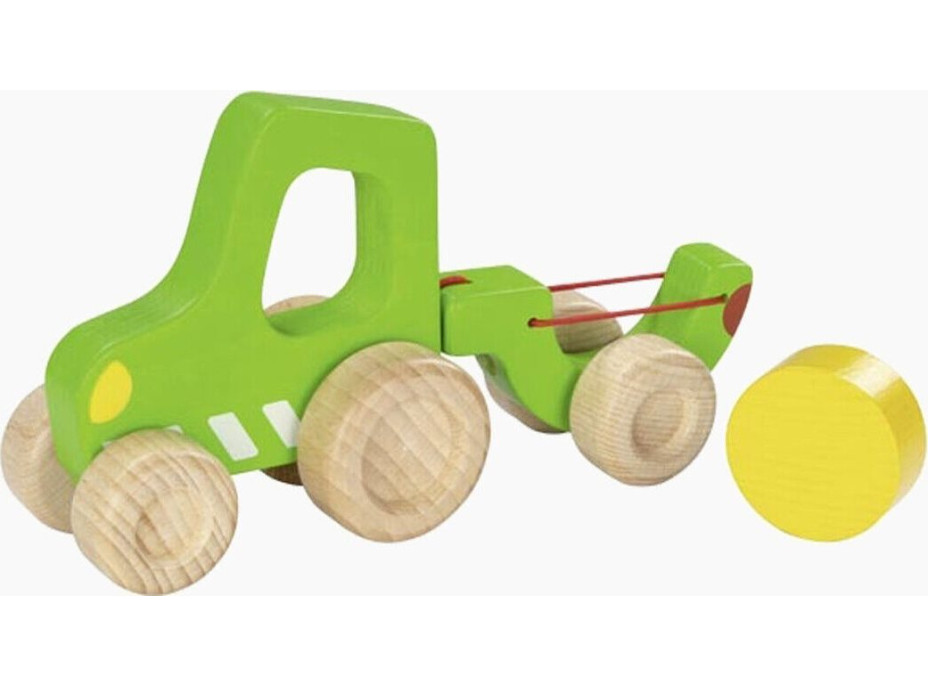 GOKI Dřevěný traktor s vlečkou