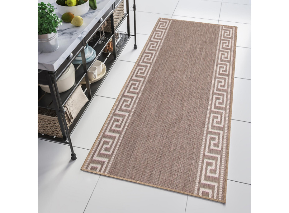 Sisalový PP běhoun GREEK - taupe/béžový 70x400 cm