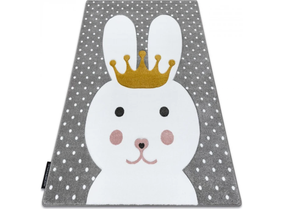 Dětský kusový koberec Petit Bunny grey