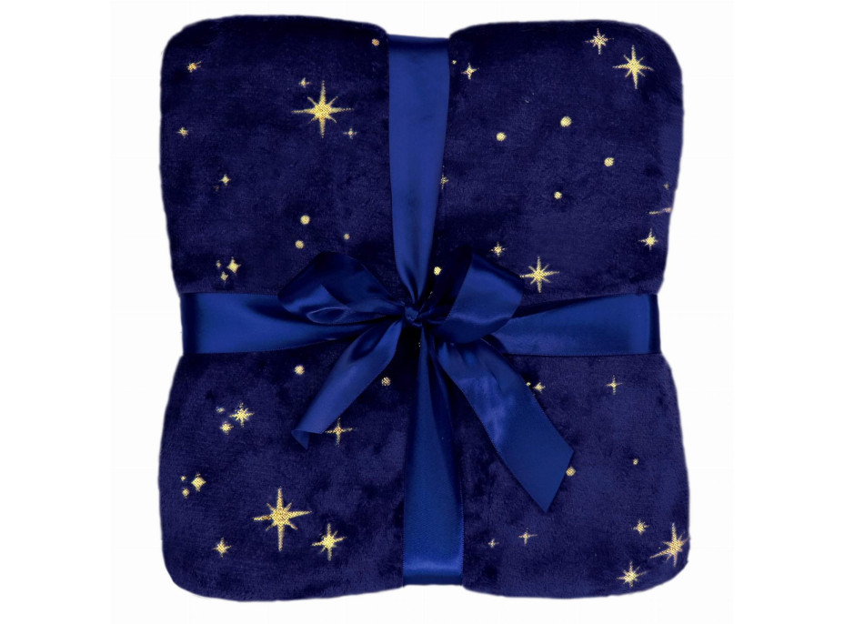 Deka přehoz SPARKLE STAR 150x200 cm - tmavě modrá