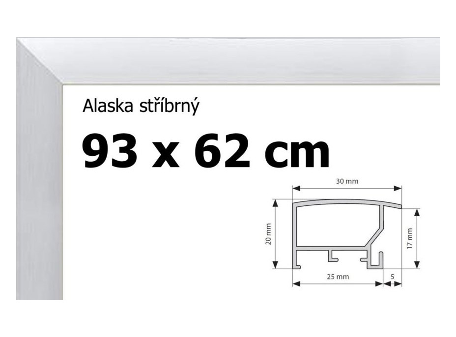 BFHM Alaska hliníkový rám na puzzle 93x62cm - stříbrný
