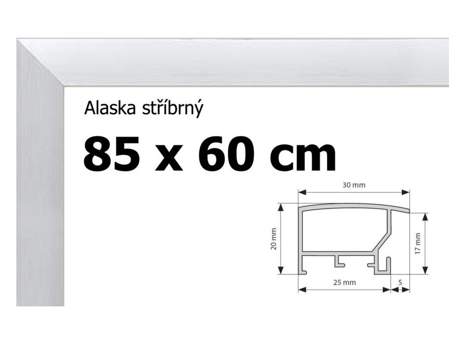 BFHM Alaska hliníkový rám na puzzle 85x60 cm - stříbrný