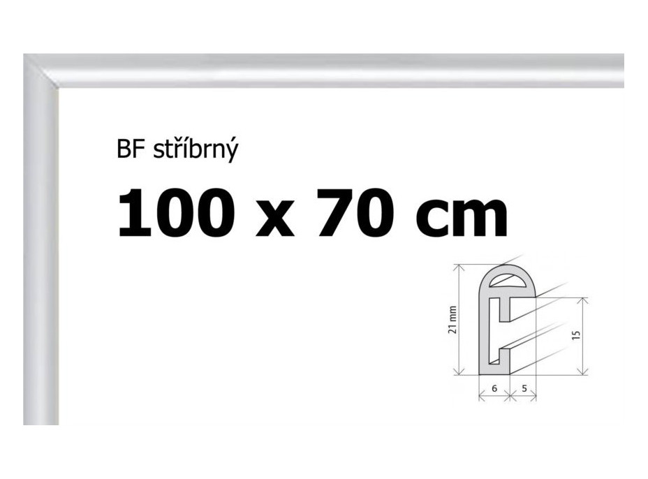 BFHM Plastový rám na puzzle 100x70cm - stříbrný
