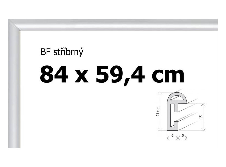 BFHM Plastový rám na puzzle 84x59,4cm - stříbrný