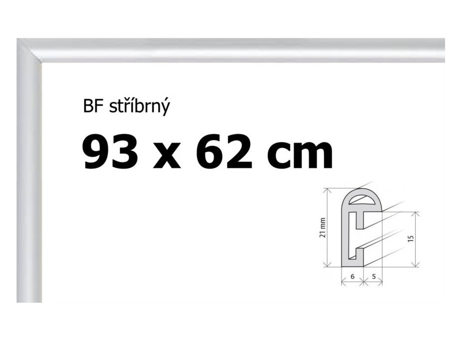 BFHM Plastový rám na puzzle 93x62cm - stříbrný