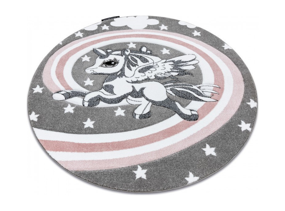 Dětský kusový koberec Petit Pony grey kruh