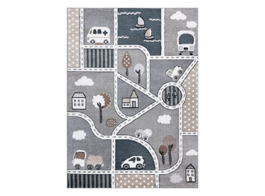 Dětský kusový koberec Fun Strade grey