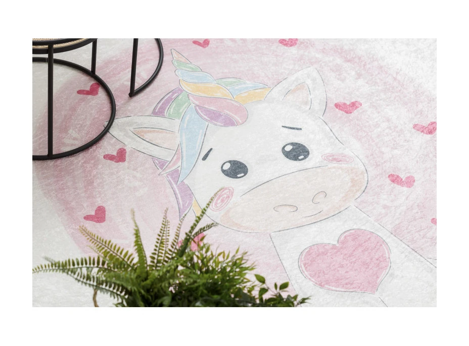Dětský kusový koberec Bambino 1128 Unicorn cream