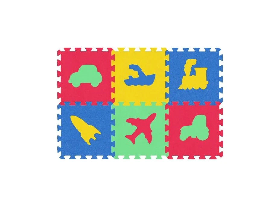 MALÝ GÉNIUS Pěnové puzzle MAXI 6 Dopravní prostředky silný (mix-4)