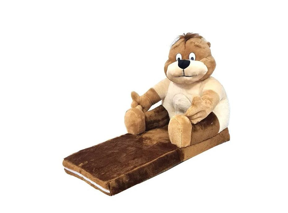 Dětské plyšové rozkládací křesílko MEDVÍDEK