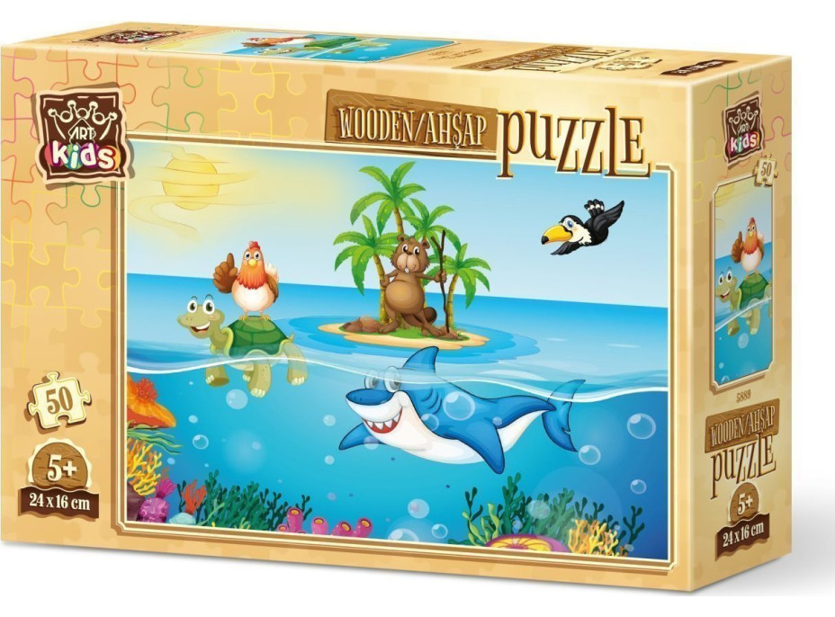 ART PUZZLE Dřevěné puzzle Kuře na dovolené 50 dílků