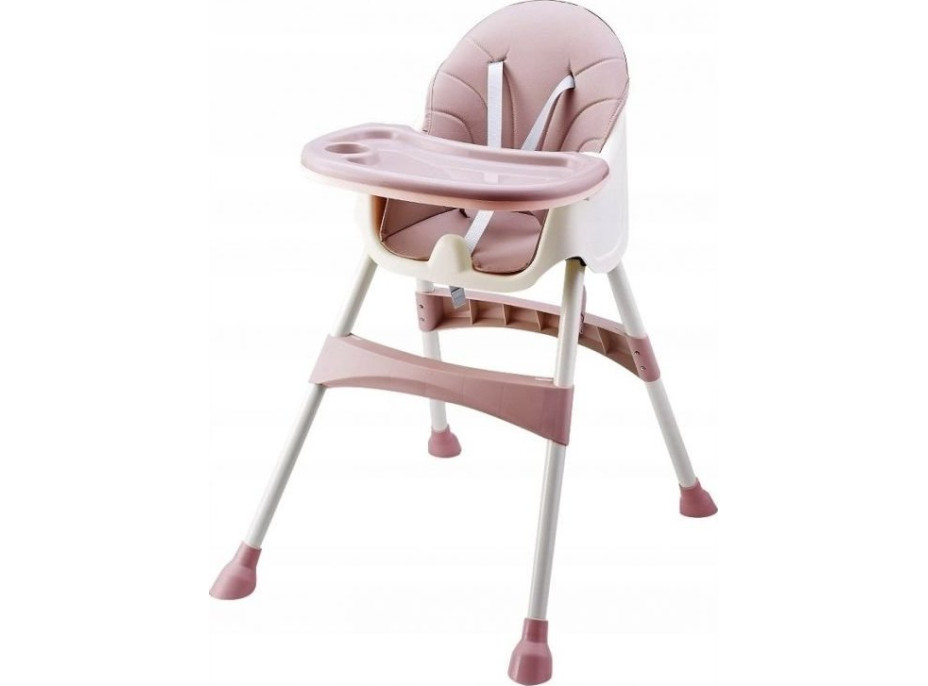 ECOTOYS Jídelní židlička 2v1 růžová