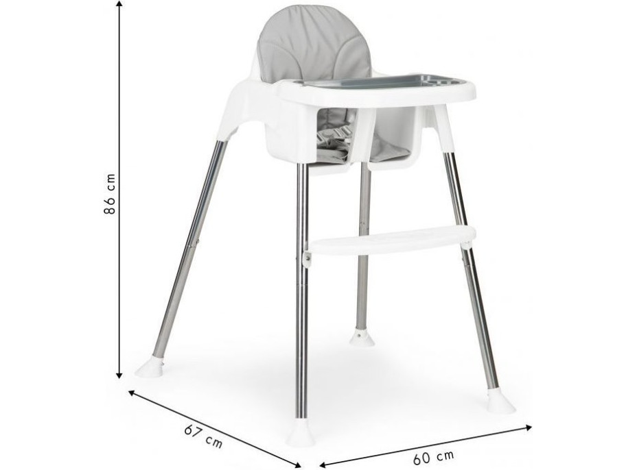 ECOTOYS Jídelní židlička 2v1 bílá