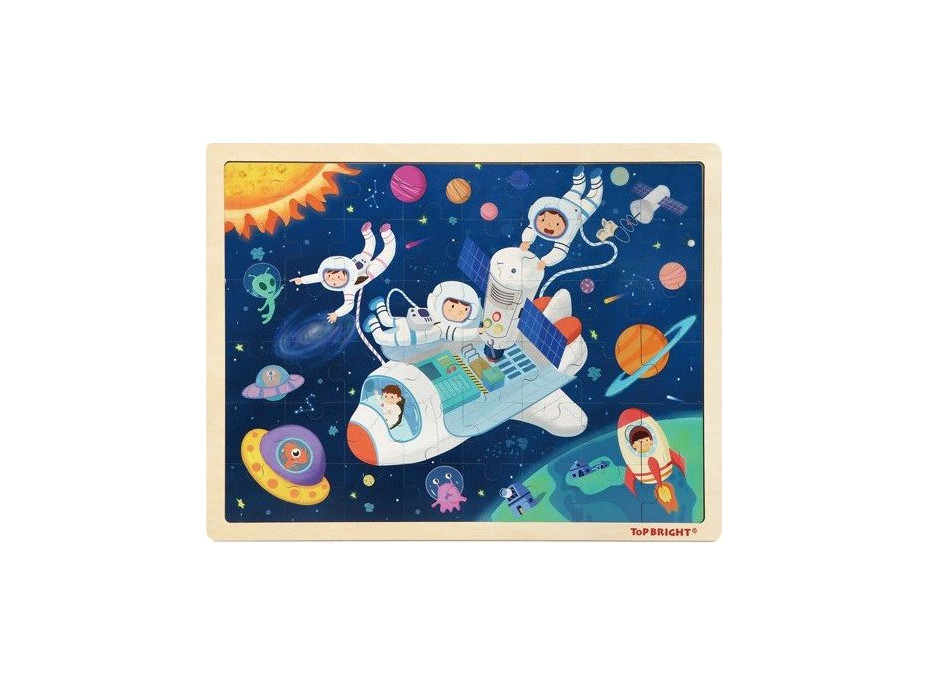 TOP BRIGHT Dřevěné puzzle Vesmír 48 dílků