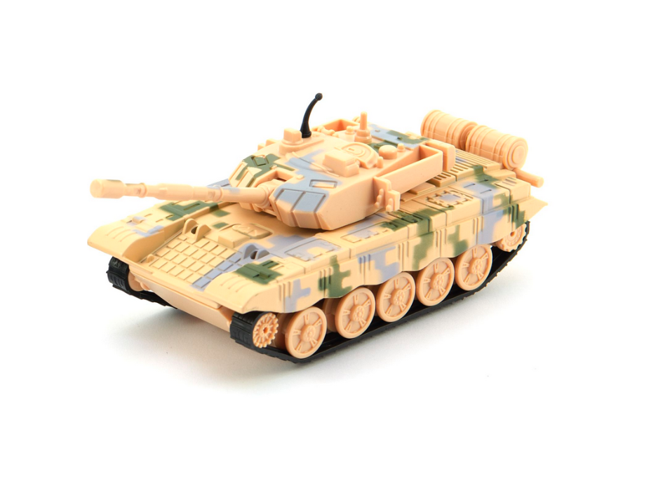 TEDDIES Tank 16 cm na zpětné natažení - žlutý