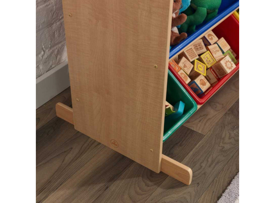 KIDKRAFT Úložná police přírodní s 12 barevnými boxy
