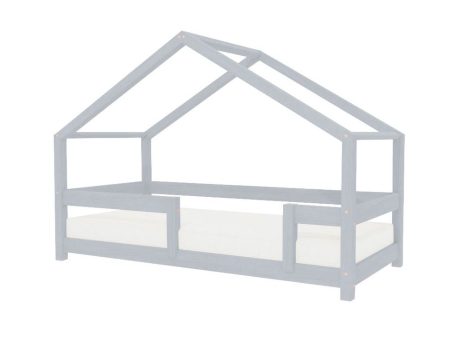 Dětská domečková postel z masivu 180x90 cm LUCKY s pevnými bočnicemi