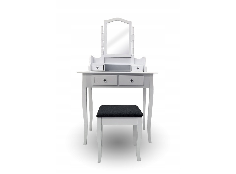 Toaletní stolek QUEEN TL2102 s taburetem - bílý