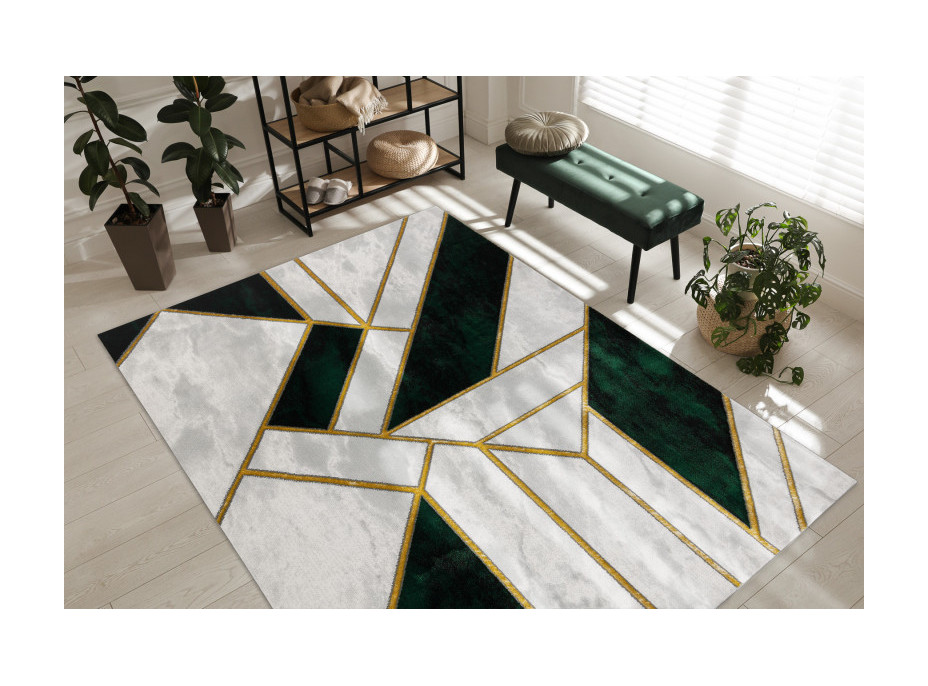 Kusový koberec Emerald 1015 green and gold