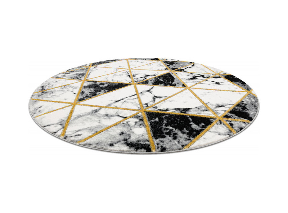 Kusový koberec Emerald 1020 black and gold kruh