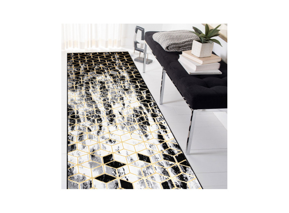 Běhoun Gloss 3D cubes black/gold/grey