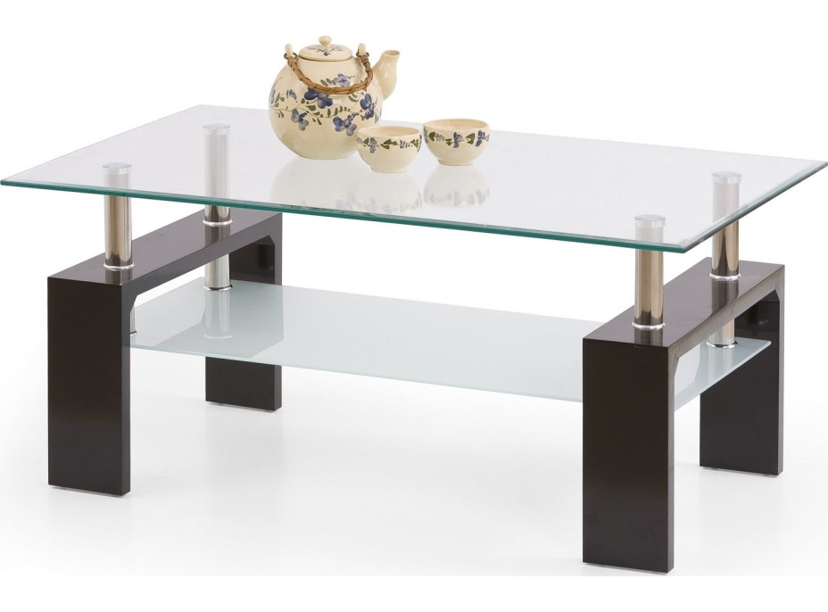 Konferenční stolek DANIEL - wenge/tvrzené sklo