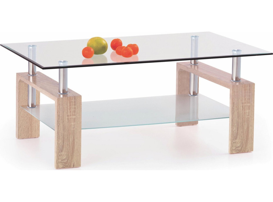 Konferenční stolek DANIEL 2 - dub sonoma/tvrzené sklo
