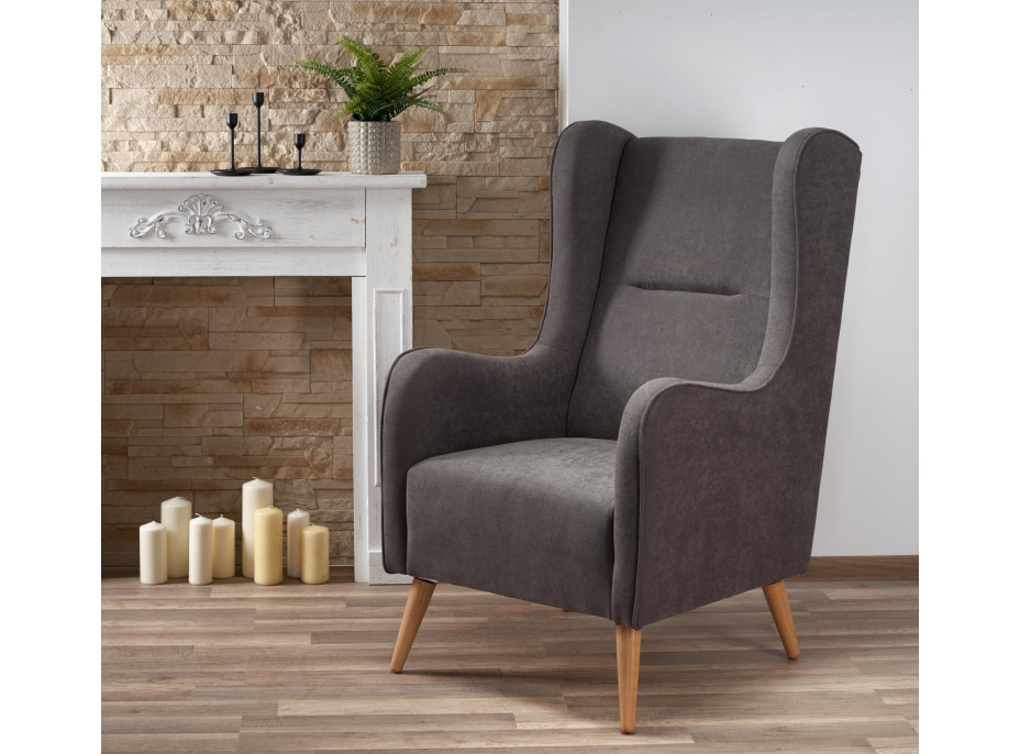 Křeslo CHILL - čalouněné - popelavé