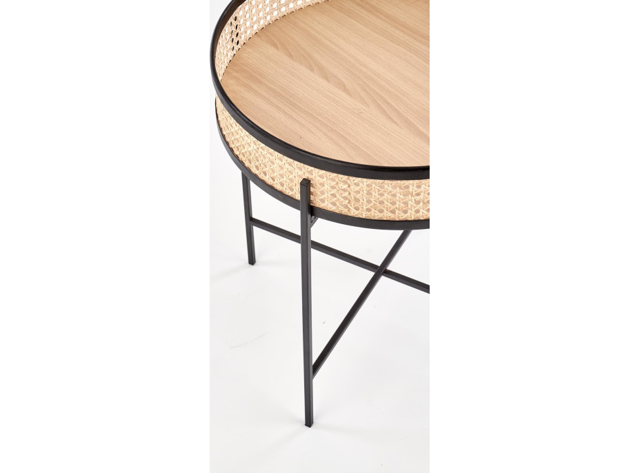 Konferenční stolek LANO přírodní ratan / černý