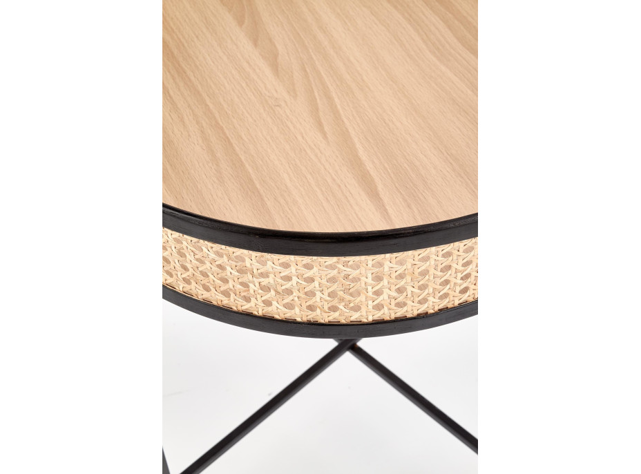 Konferenční stolek LANO přírodní ratan / černý