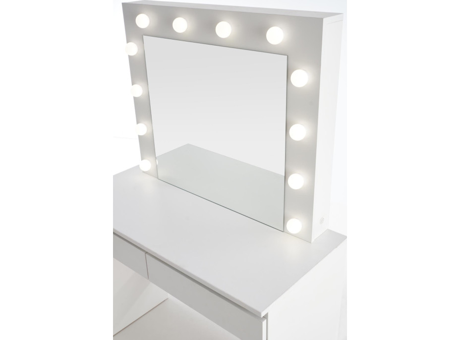Toaletní stolek SUPERSTAR s LED osvětlením - bílý