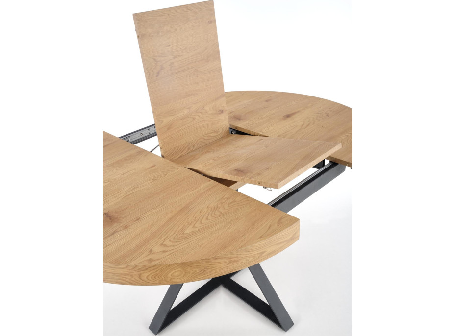 Jídelní stůl MARIE - 120(160)x120x80 cm - rozkládací - dub zlatý + černá