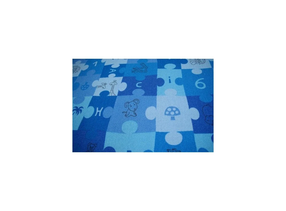 Dětský koberec PUZZLE modrý