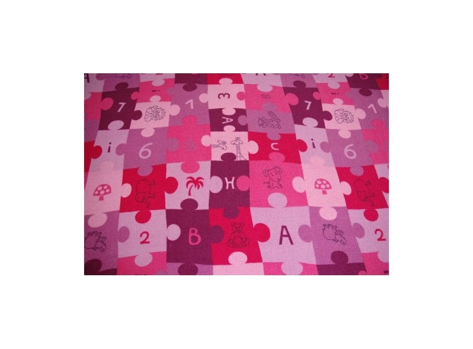 Dětský koberec PUZZLE růžový